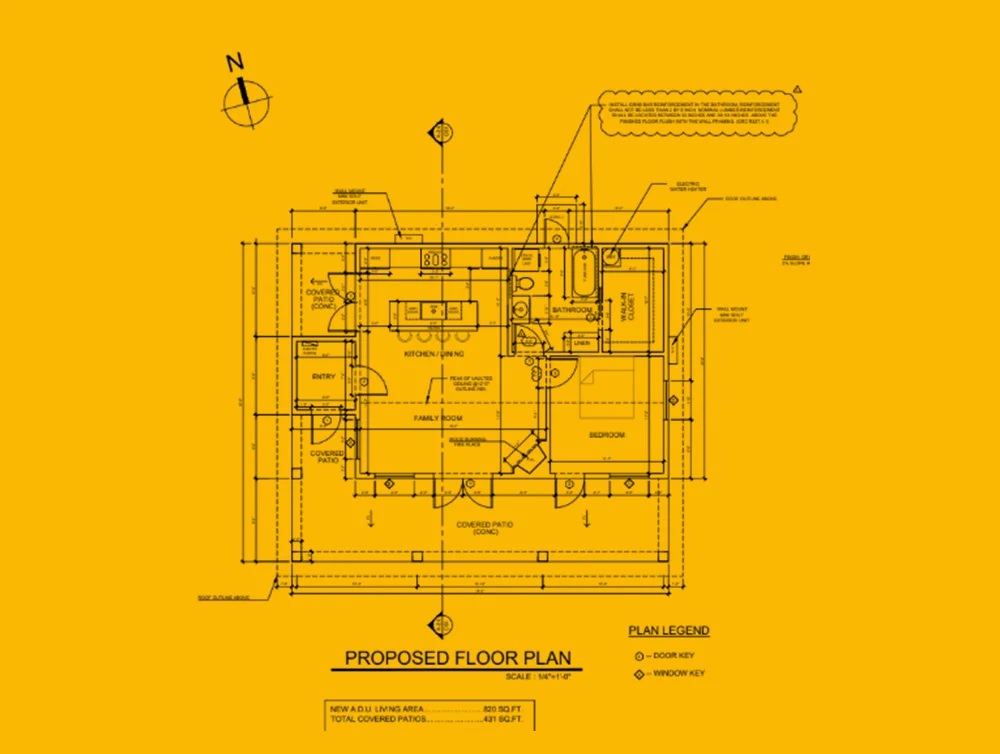 Blueprint of a farm designed by Global Arch Construction