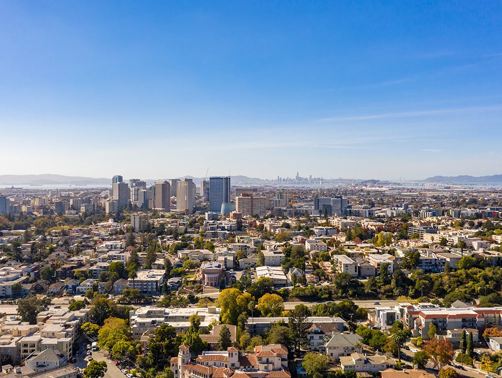 Aerial view of Piedmont, CA