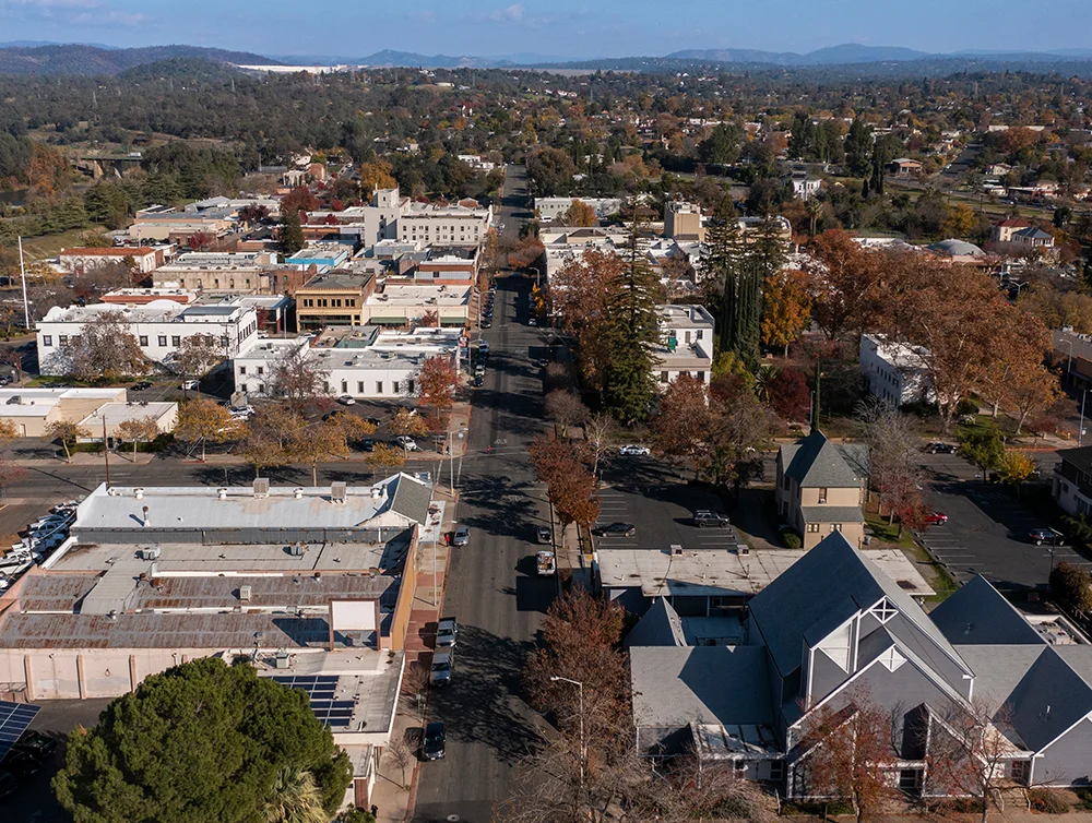 Aerial view of Butte County in California