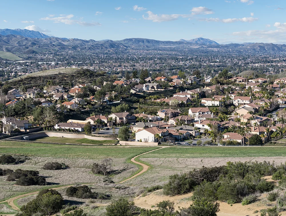 Aerial picture of a beautiful neighborhood in northern California