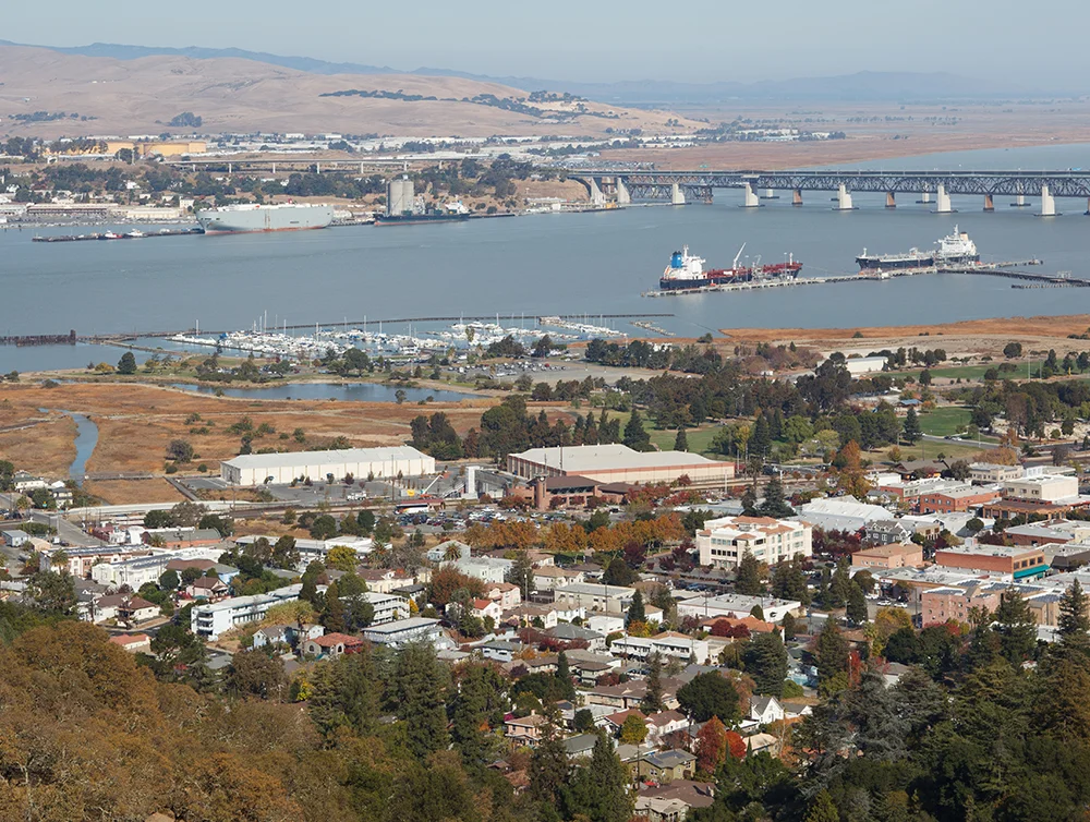 Martinez Downtown and Carquinez Strait Hill View