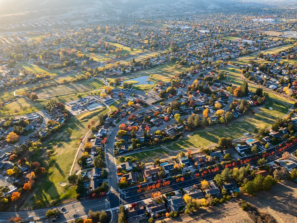 Aerial View of City San Ramon, San Francisco East Bay, California