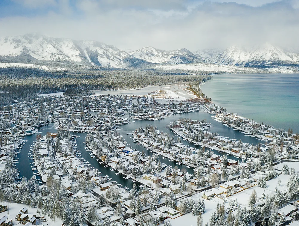 South Lake Tahoe After Winter Snow Storm - Tahoe Keys