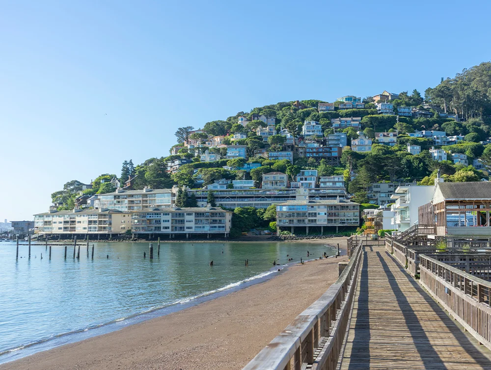 wooden pier of Sausalito near San Francisco,CA 