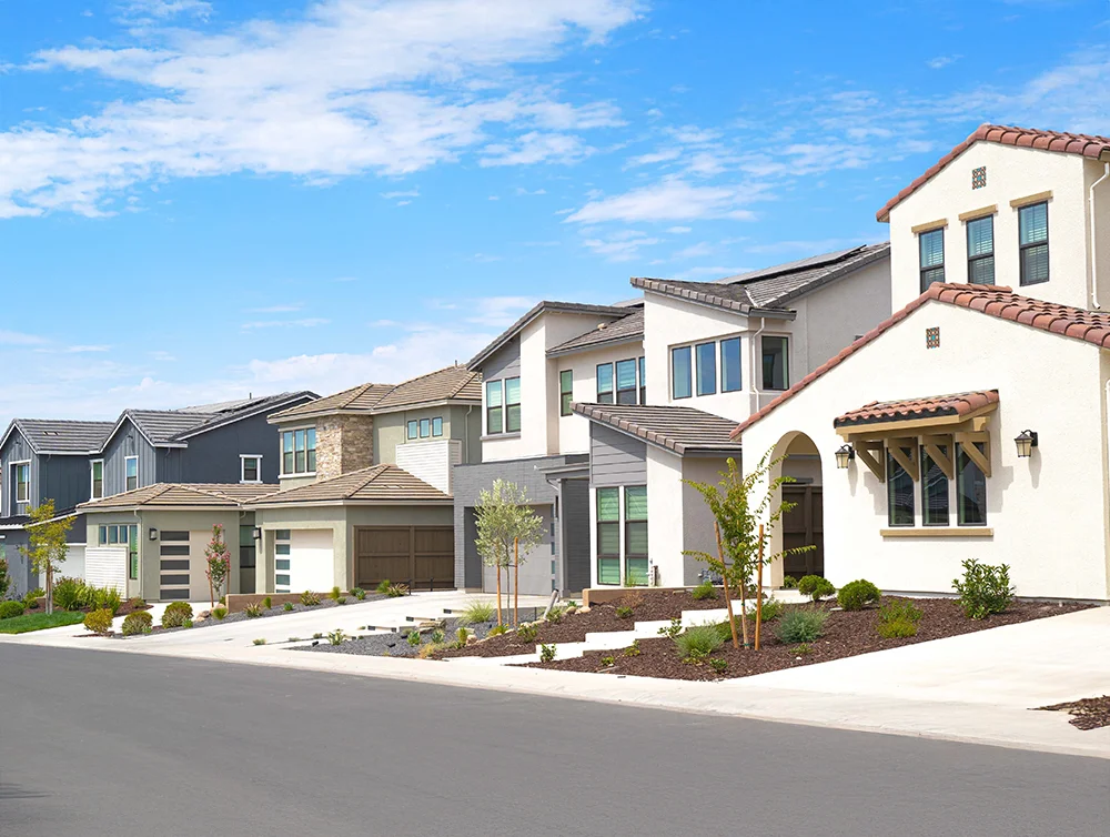 New homes in a row in Rocklin California