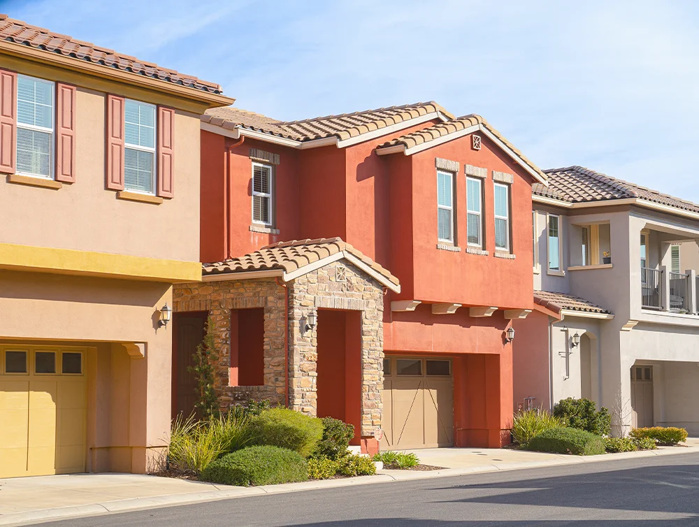 Row of suburban homes in Northern California