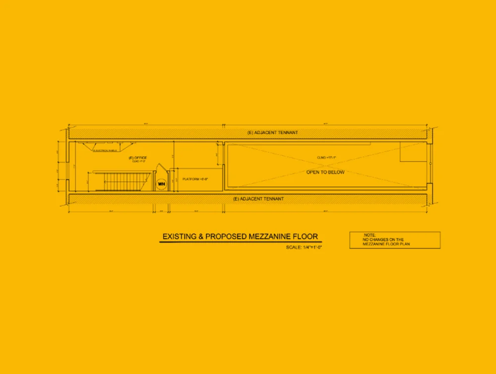 Architecture plan designed by Global Arch Construction for a caffe.