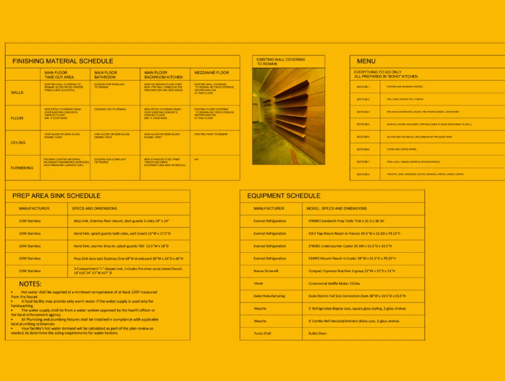Architecture plan designed by Global Arch Construction for a caffe.