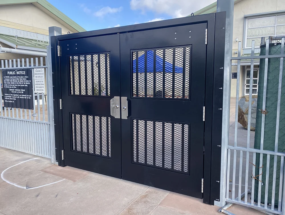 Front gate of a school renovated by Global Arch Construction