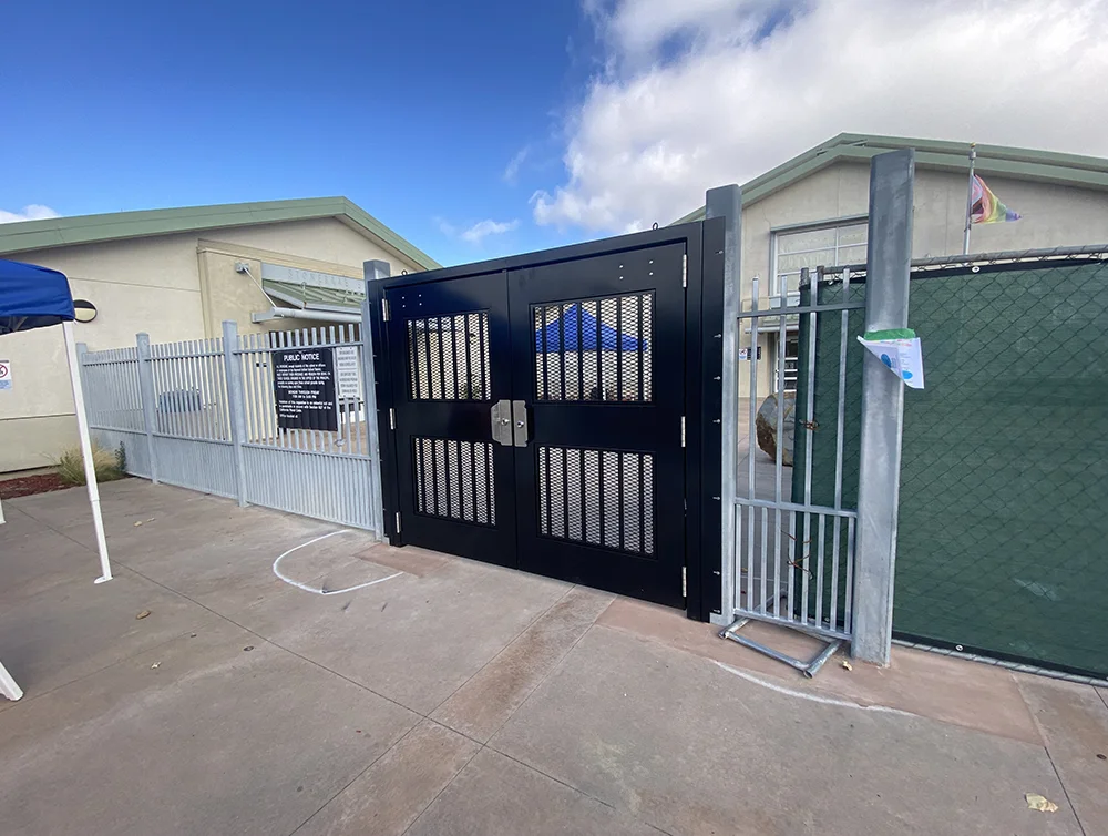 Front entrance of a school renovated by Global Arch Construction