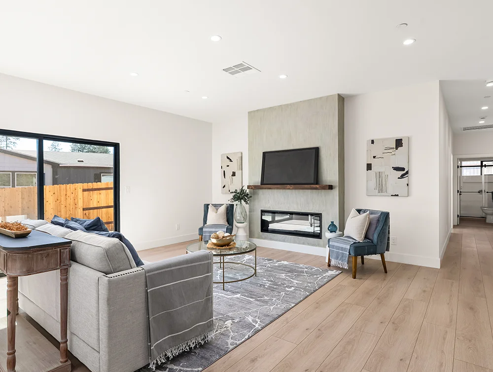 Living room of a home remodeled by Global Arch Construction