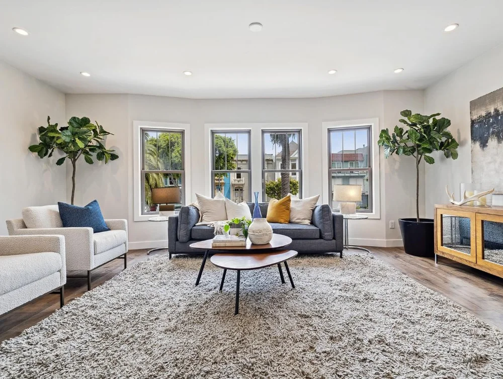 Interior of a duplex home remodeled by Global Arch Construction