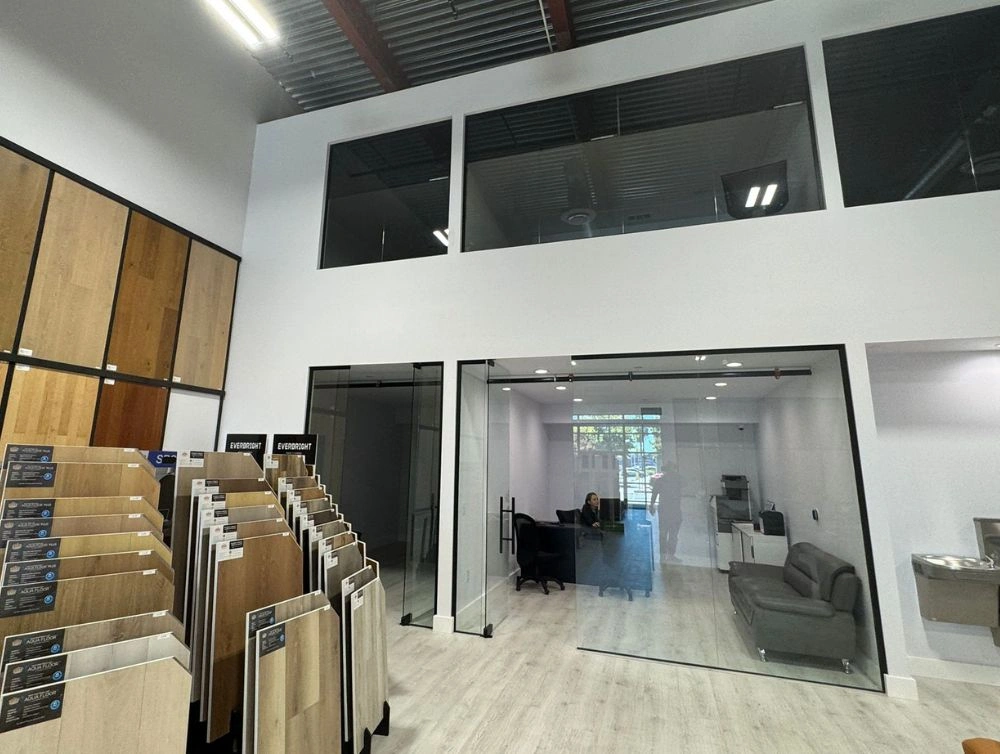 Completed showroom office in Sacramento, ADA accessible and Title 24 compliant for occupancy.