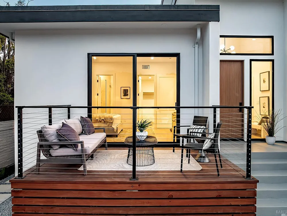 Modern home designed and built by Global Arch Construction - front porch