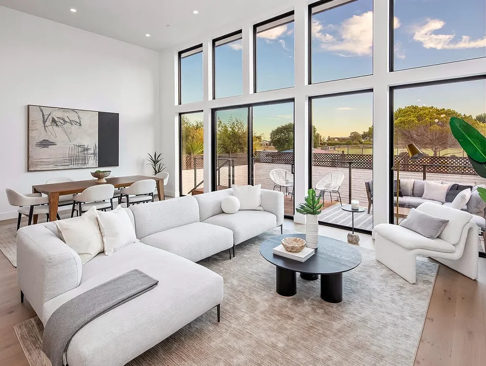 Modern home designed and built by Global Arch Construction - living room