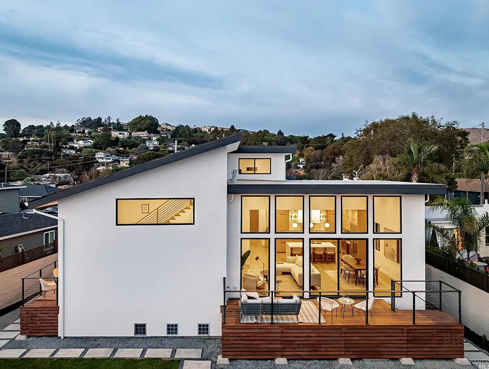 Modern home designed and built by Global Arch Construction - front view