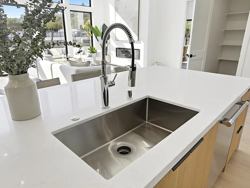 Modern home designed and built by Global Arch Construction - kitchen sink