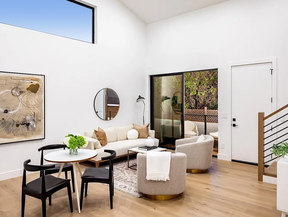 Modern home designed and built by Global Arch Construction - living room