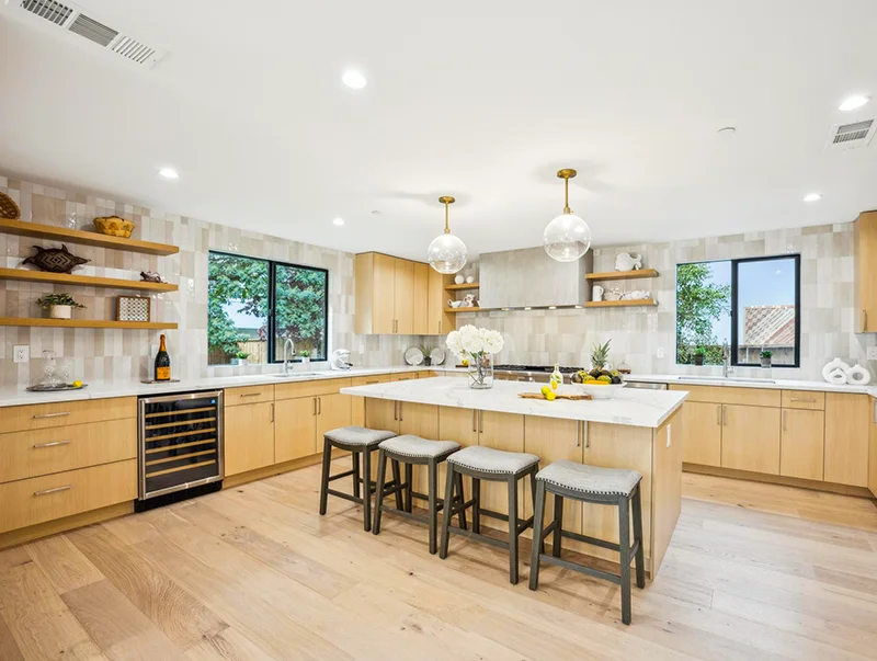 A modern kitchen remodeled by Global Arch Construction