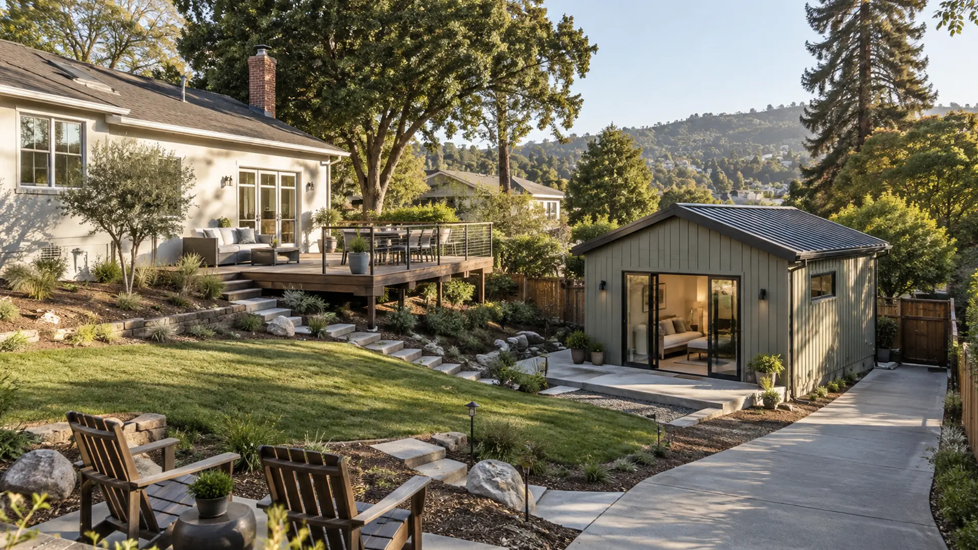3D render of an ADU in Norther California