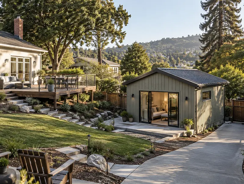 3D render of an ADU in Norther California