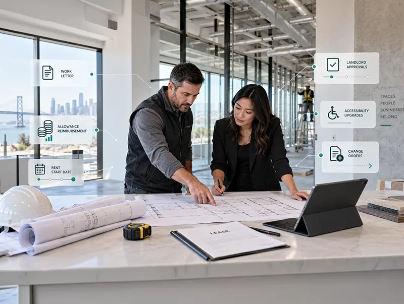 A man and a woman analyzing documents on the table