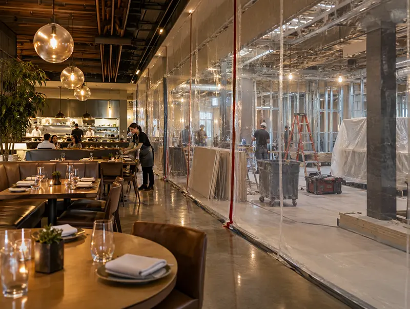 Restaurant remodeling during operations