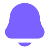 Purple notification bell icon.