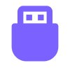 Purple USB drive icon.