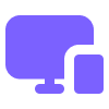 Icon of a desktop monitor and smartphone, representing multiple devices.