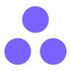 Three connected purple circles forming a triangular arrangement.