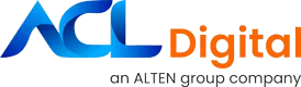 ACL Digital logo with 'ACL' in blue and 'Digital' in orange, followed by 'an ALTEN group company' in gray text.