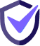 Blue shield with a checkmark symbol representing security or verification.