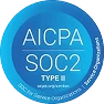 AICPA SOC 2 Type II certification badge with a blue circular gradient background.