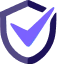 Blue shield with a blue check mark inside it.