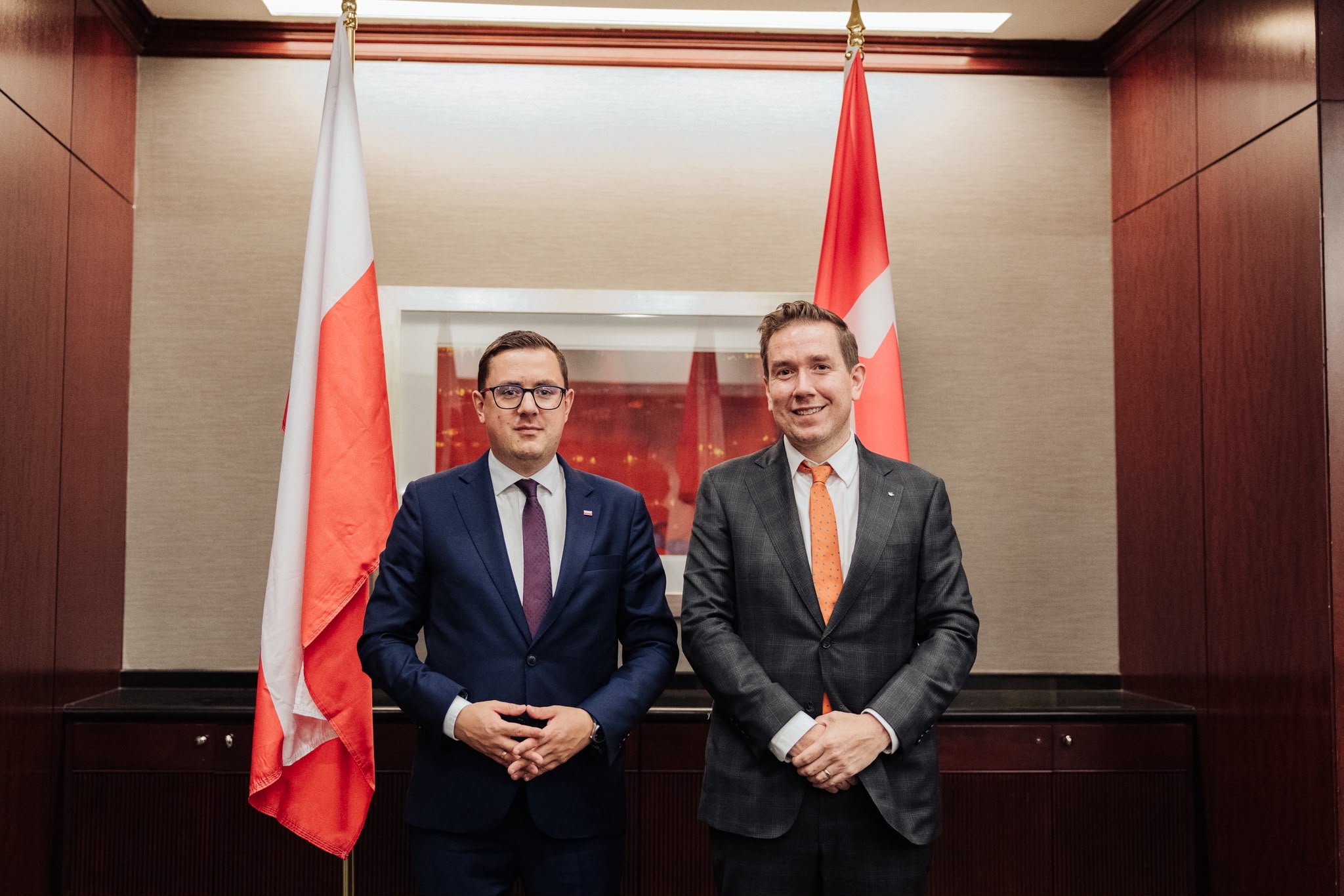Minister Miłosz Motyka podczas spotkania dwustronnego z zagranicznym delegatem na G20.