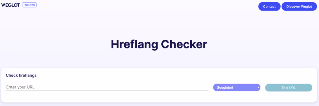 screenshot of the Weglot hreflang checker tool 