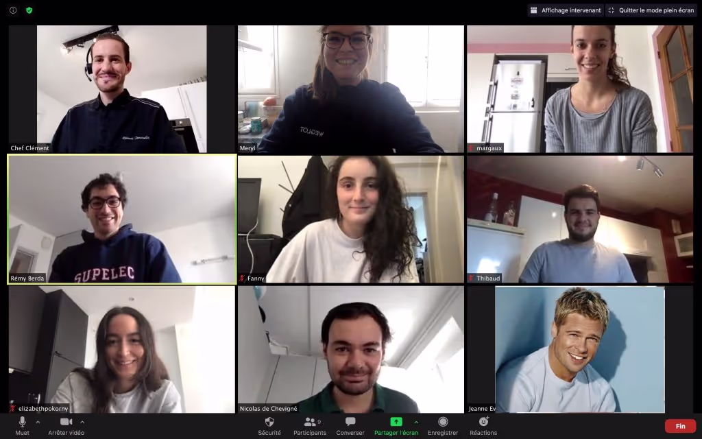 Screenshot of Weglot team taking part in a virtual cooking class 