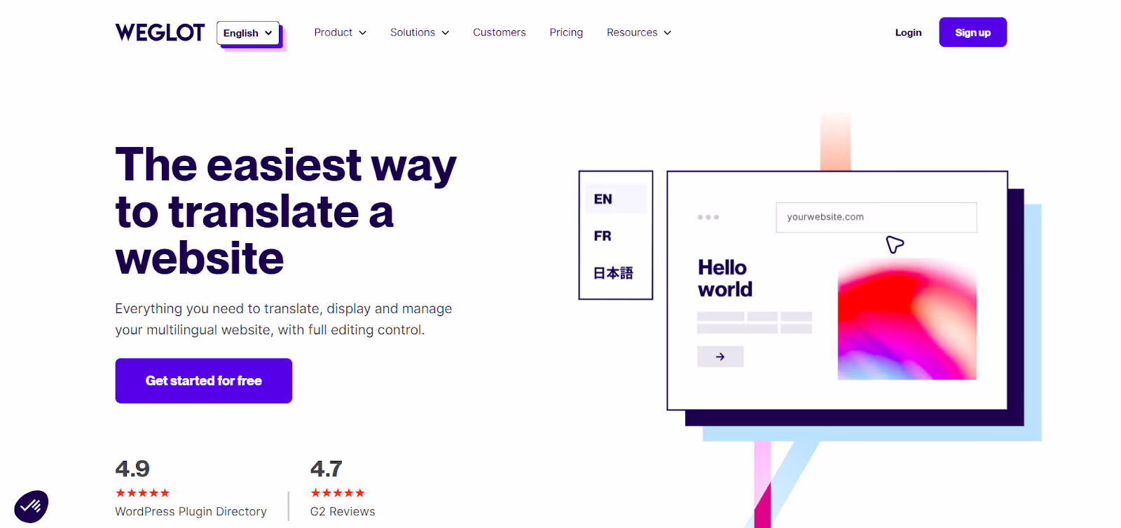 Weglot homepage