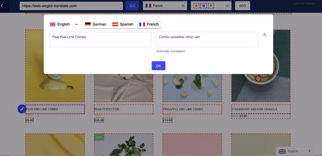 make an edit to a product translation 