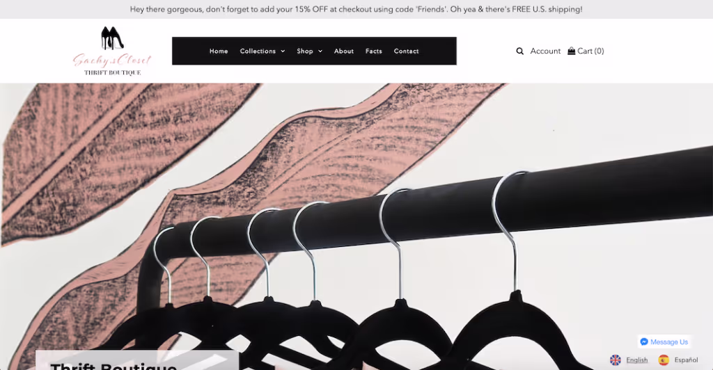 Sachy's Closet Weglot multilingual website Shopify