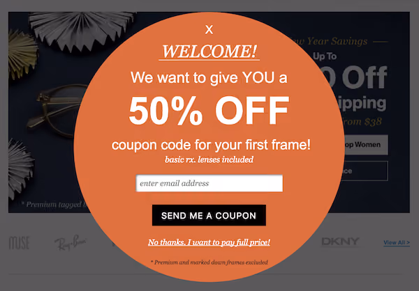special offer popup