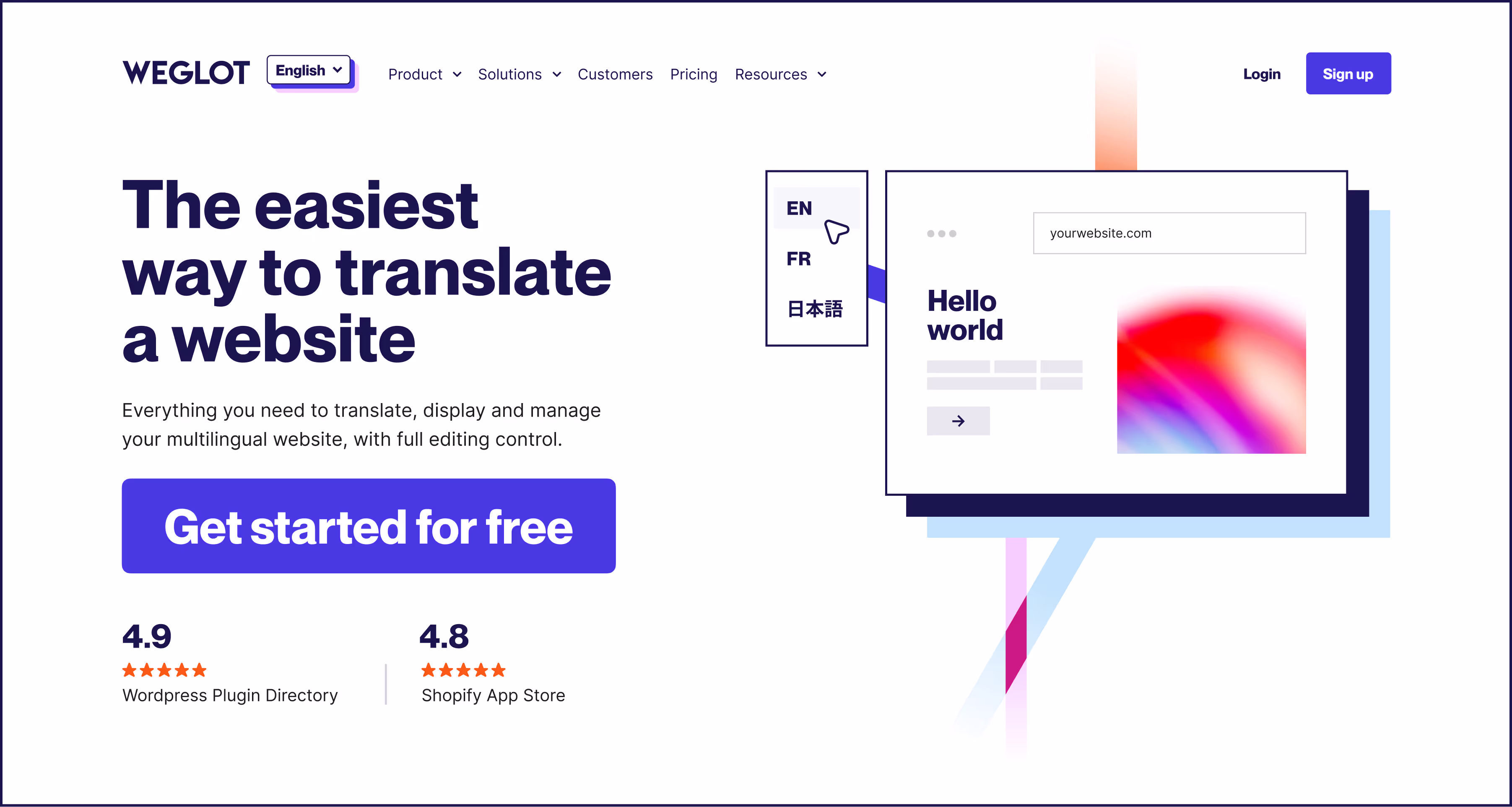 Weglot website translation plugin