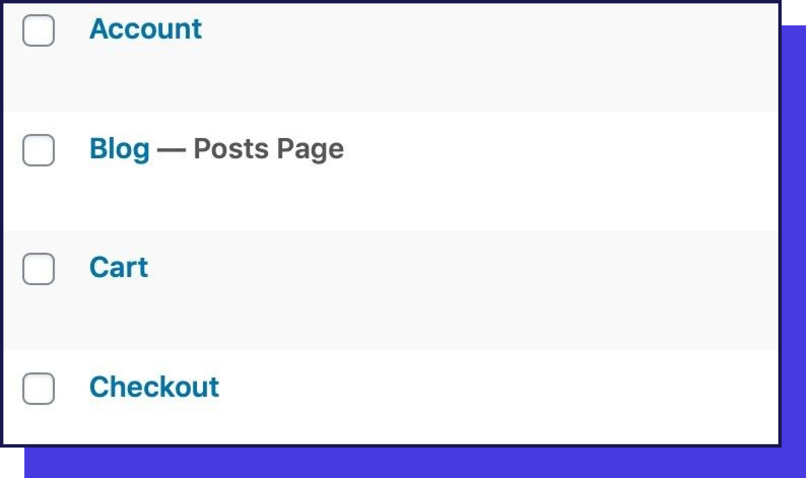 Pages on WordPress backend