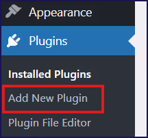 Add new plugin screen on WordPress
