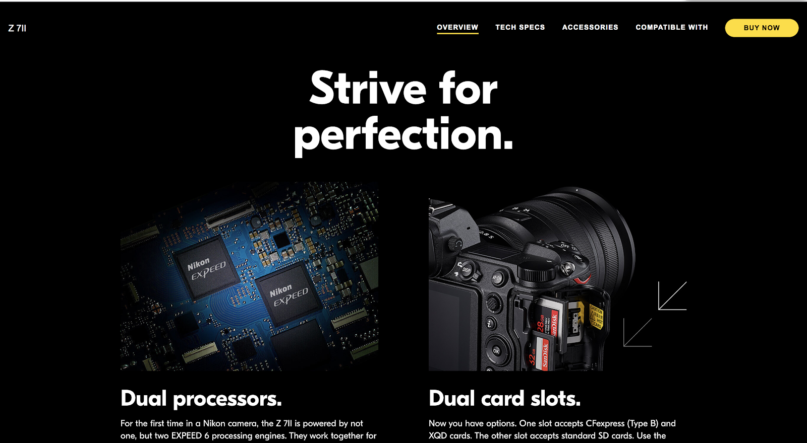Multilingual Website Example: Nikon Canada product page