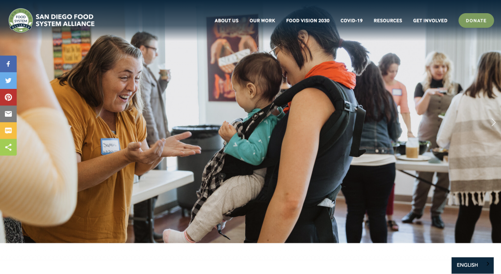 Multilingual Website Example: San Diego Food System Alliance Homepage 