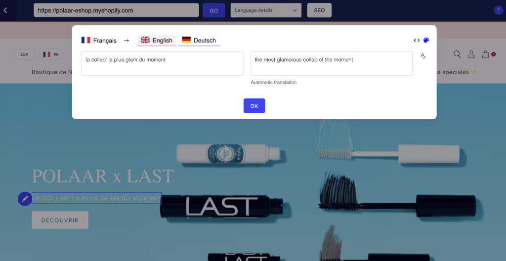 Visueller Editor von Polaar