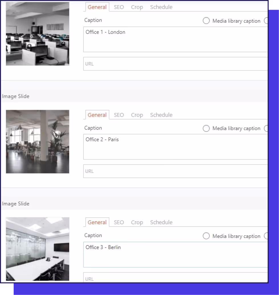 slider captions