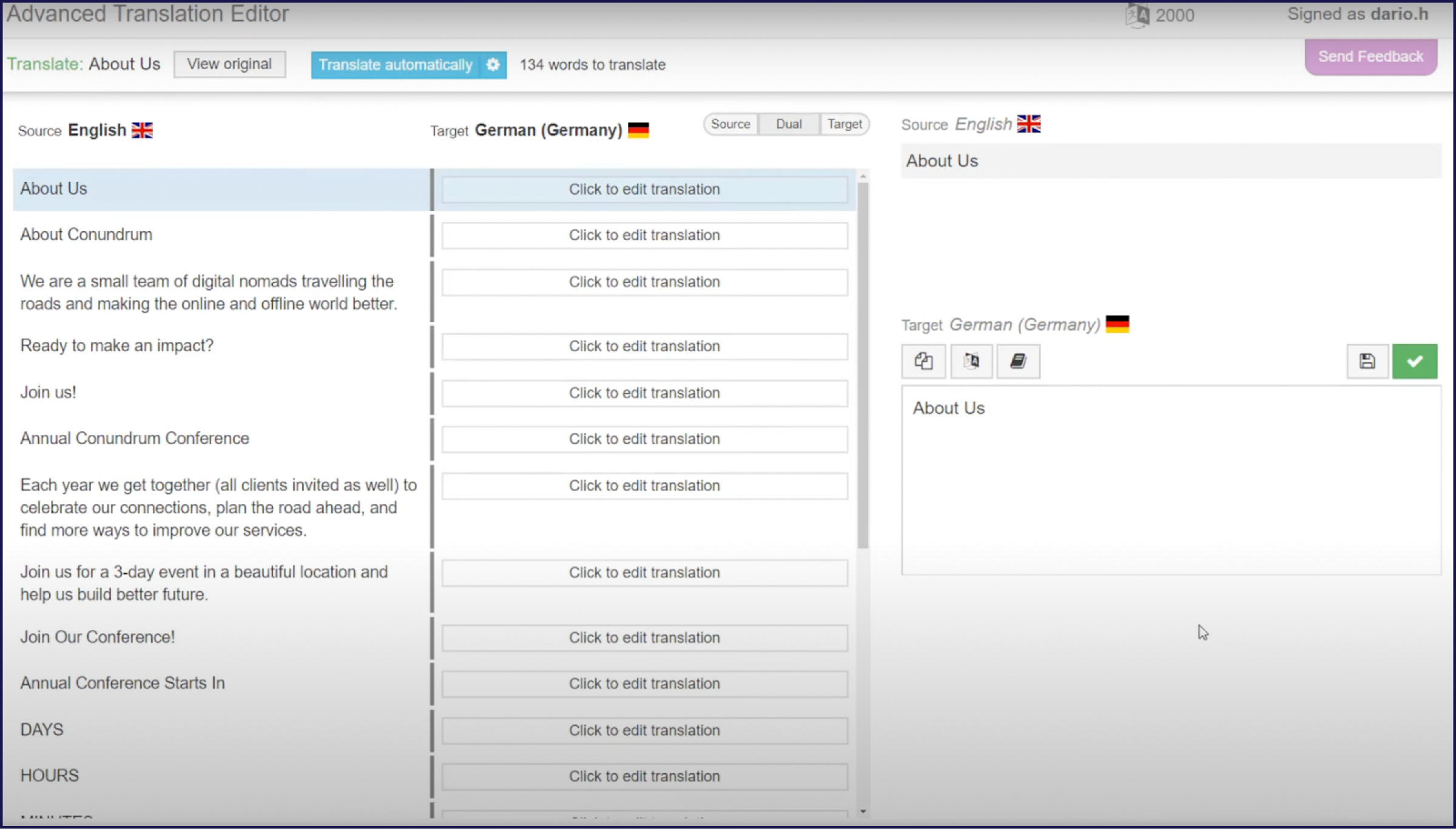 WPML advanced translation editor